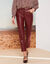 Pantalon fuselé 7/8ème, aspect cuir** (bordeaux)
