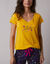 T-shirt de pyjama manches courtes imprim&eacute; Estrella  (jaune)