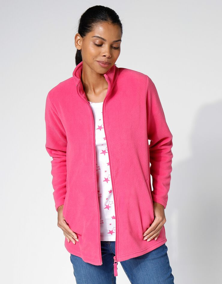 Veste polaire zippée manches longues (rose) Veste polaire zippée manches longues (rose)