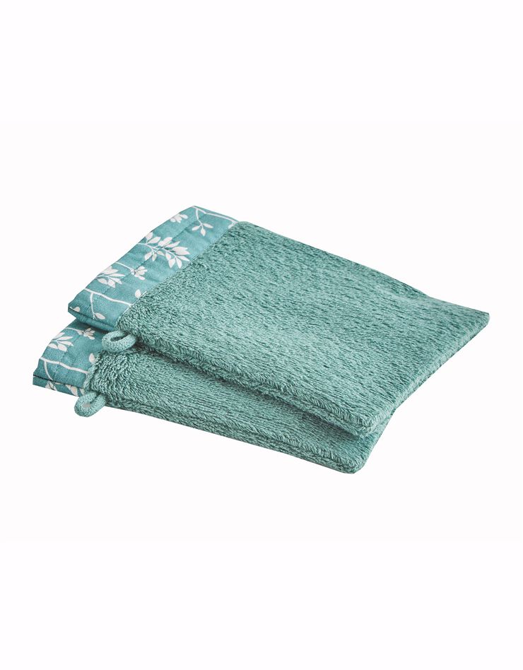 Éponge coton bouclette 420 g/m2 liteau motif floral (eucalyptus) Éponge coton bouclette 420 g/m2 liteau motif floral (eucalyptus)