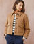 Veste courte en drap de laine (caramel)