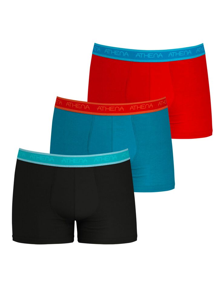 Boxer Easy coton(1) bio - lot de 3 (rouge + bleu + noir) Boxer Easy coton(1) bio - lot de 3 (rouge + bleu + noir)