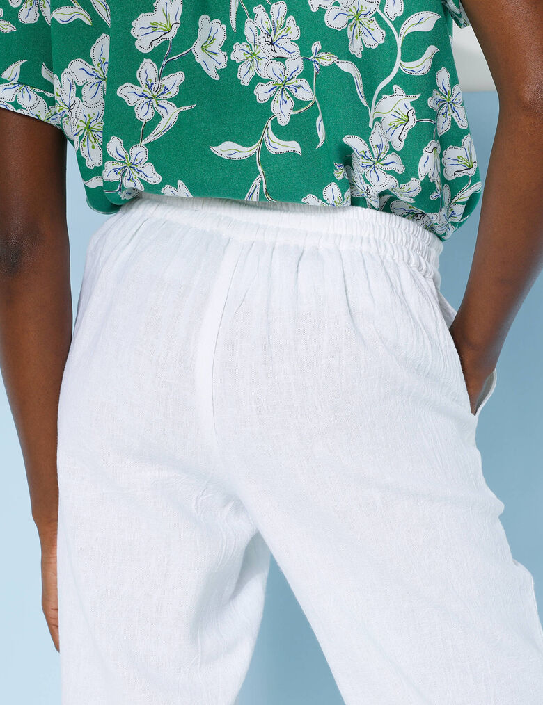 Pantalon En Lin/coton Blanc Mado Et Les Autres - Taille 46FR (18UK) - Neuf Avec étiquettes