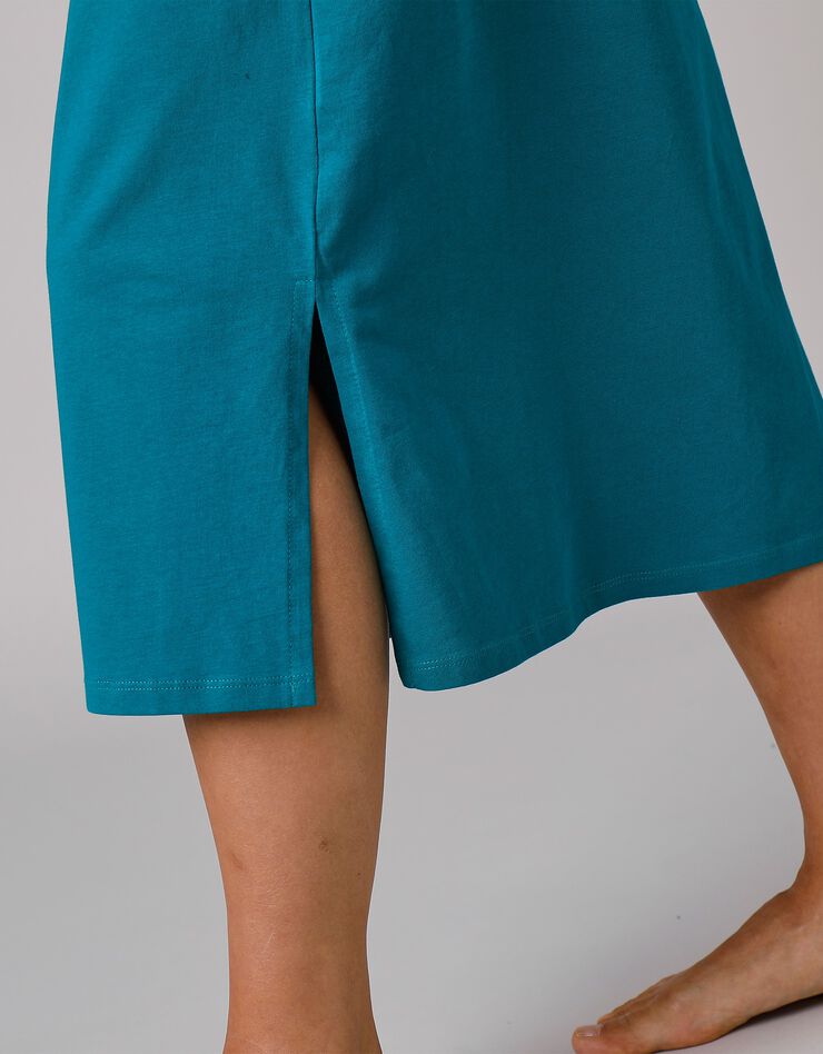Chemise de nuit longue manches longues unie (émeraude)