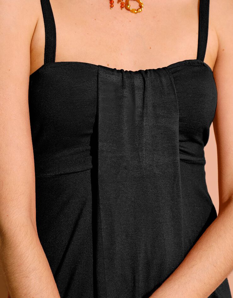 Bustier maille unie bretelles amovibles (noir) Bustier maille unie bretelles amovibles (noir)