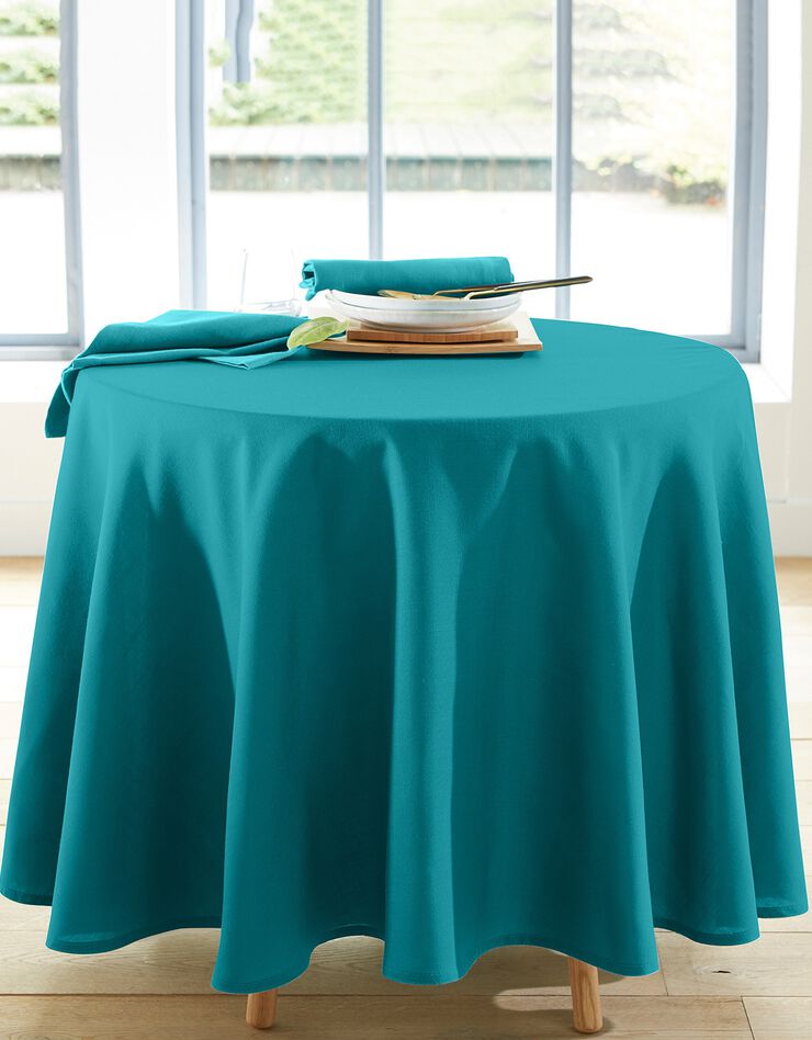 Nappe aspect lin (bleu canard)