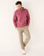 Sweat chaud col polo brodé poitrine maille côtelée (rose foncé)