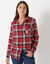 Chemise flanelle à carreaux (prune / rose)