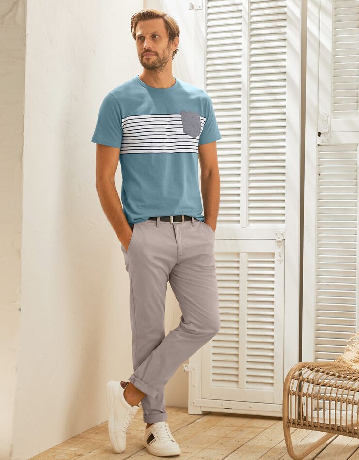 Pantalon chino uni sergé stretch grand confort (beige) Pantalon chino uni sergé stretch grand confort (beige)