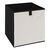 Cube de rangement pliable, velours c&ocirc;tel&eacute; (blanc)