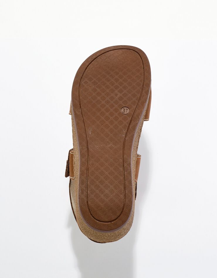 Sandales largeur confort en cuir - marron (marron)