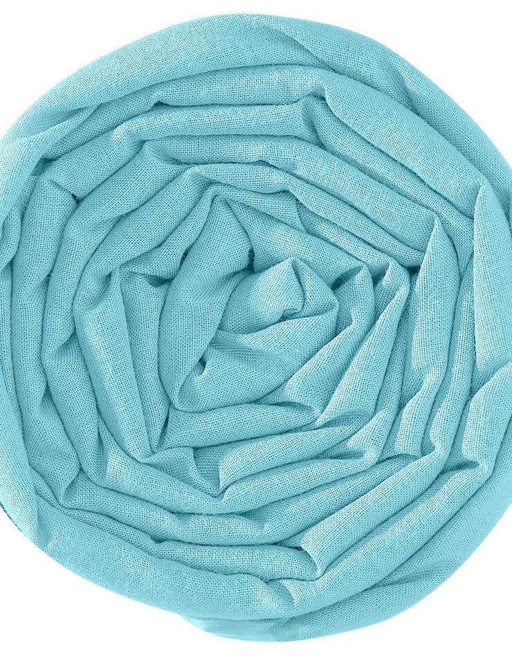 Drap-housse uni polyester - coton bonnet 32 cm (lagon)