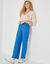 Pantalon large effet matière (bleu)