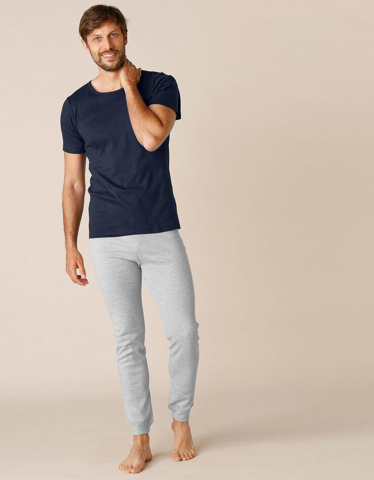 Tee-shirt sous-vêtement homme col rond manches courtes coton - lot de 2 (marine) Tee-shirt sous-vêtement homme col rond manches courtes coton - lot de 2 (marine)