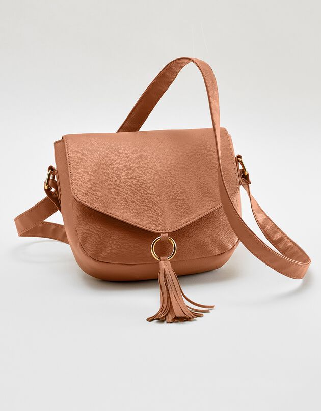 Sac bandoulière pompon (caramel)
