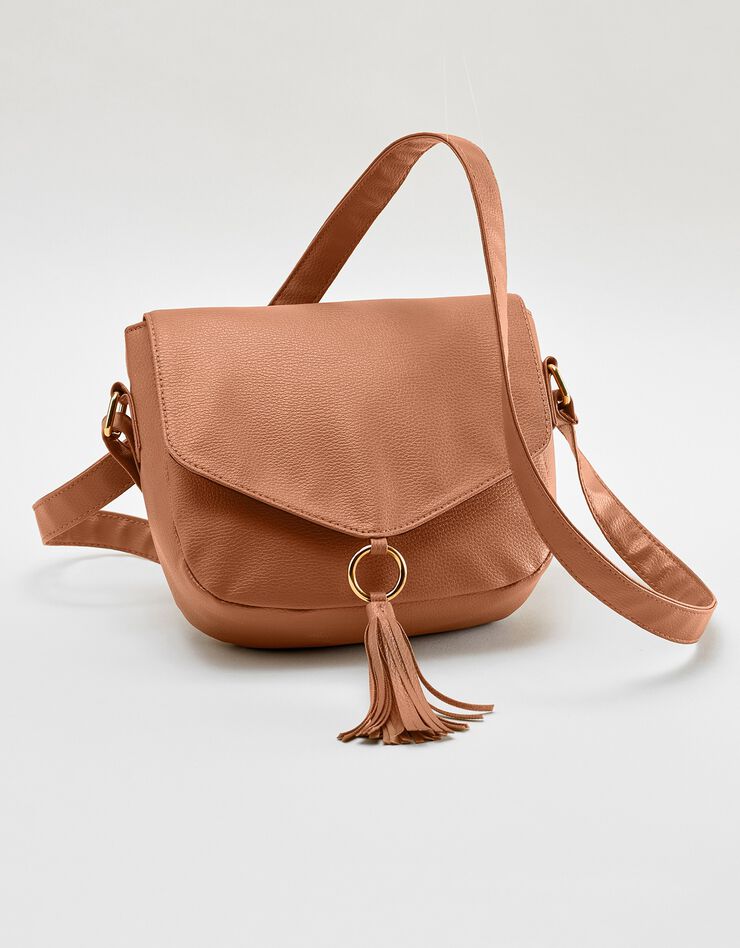 Sac bandoulière pompon (caramel)