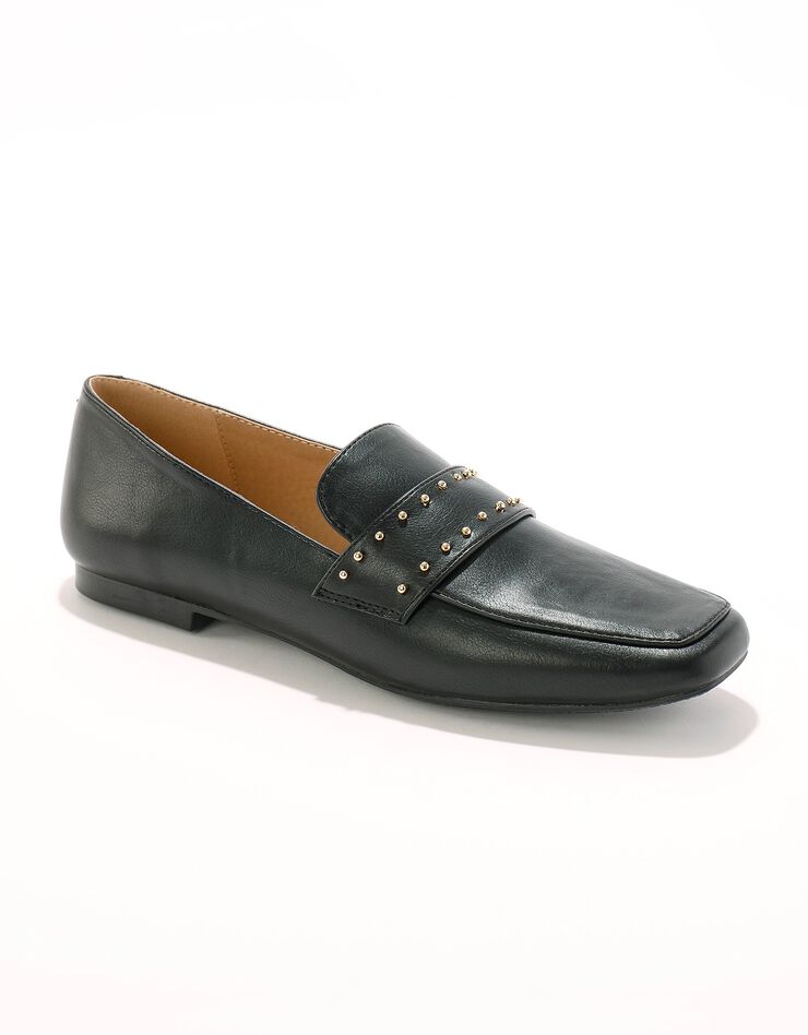Mocassins cloutés à bout carré (noir)