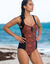 Maillot de bain 1 pièce amincissant - sans armatures (noir / corail)