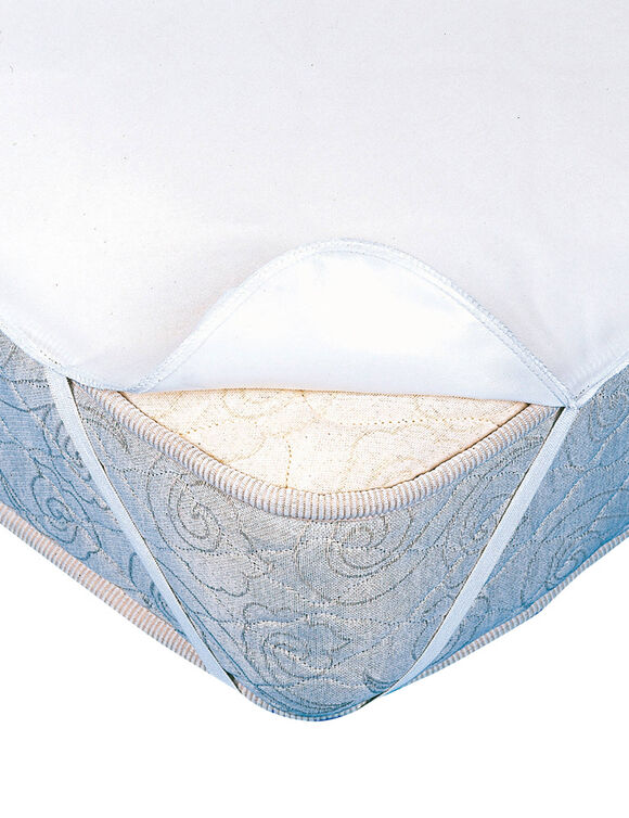 Protège matelas molleton imperméable PVC forme plateau (blanc)