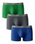 Boxer uni mi-long - lot de 3 (gris + bleu + vert)