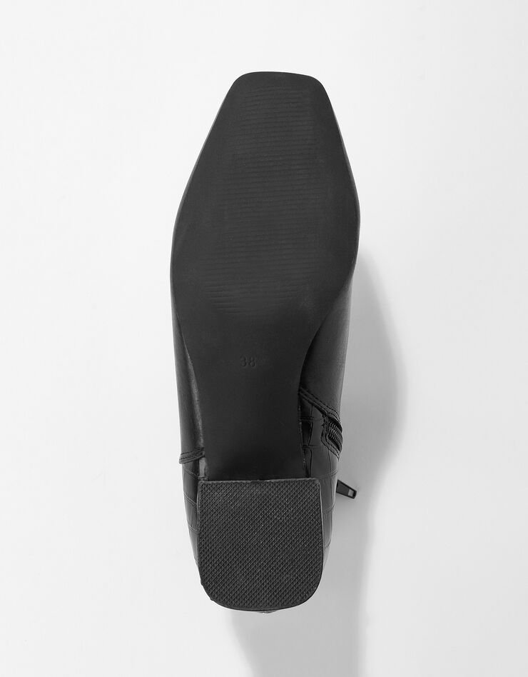 Boots bi-matière bout carré - noir (noir)