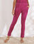 Pantalon fuselé uni, taille élastiquée (violine)