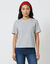 T-shirt bo&icirc;te manches coudes (gris chin&eacute;)