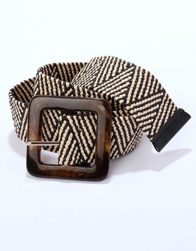 Ceinture élastiquée bicolore (chocolat)