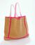 Sac cabas effet crochet finitions contrastées (naturel)