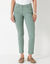 Pantalon 7/8ème fuselé stretch uni (vert grisé)