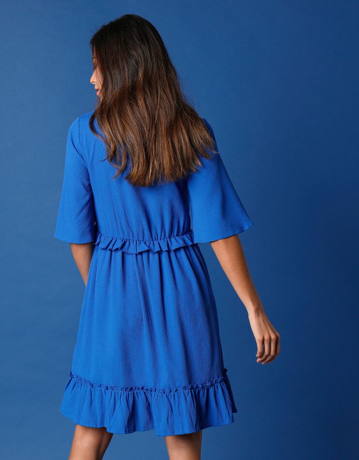 Robe ample volantée (bleu dur)