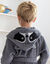 Peignoir de bain enfant raton laveur à capuche éponge coton - 340 g/m²  (gris)