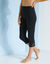 Legging 3/4 macramé, taille élastiquée (noir)
