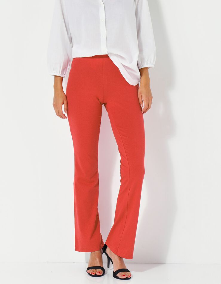 Legging bootcut uni, taille élastiquée (corail)