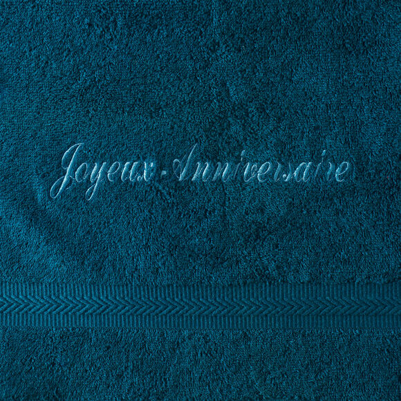 Collection serviettes de bain personnalisables confort moelleux (bleu paon)