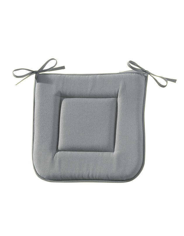 Galette de chaise carrée (gris perle)