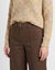 Pantalon large d&eacute;tails plis piqu&eacute;s (chocolat)