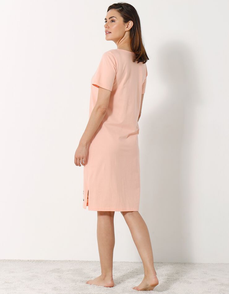 Chemise de nuit courte imprimé chat - lot de 2 (pêche / gris) Chemise de nuit courte imprimé chat - lot de 2 (pêche / gris)