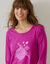Chemise de nuit longue manches longues imprimé "tortue" (framboise)