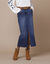 Jupe droite fendue en jean (stone)