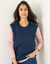 Pull sans manches, épaules boutonnées (marine)