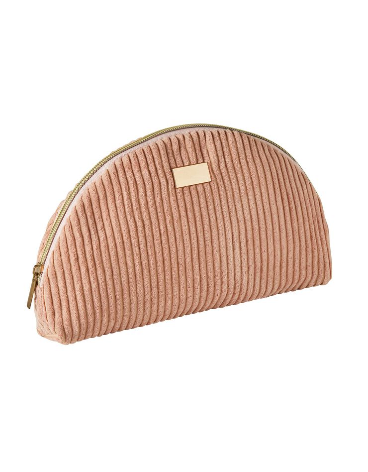 Trousse de toilette en velours zippée (rose)