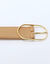 Ceinture boucle ovale, cro&ucirc;te de cuir (sable)