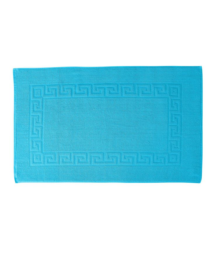 Tapis de bain éponge liteau motif frise grecque (turquoise)