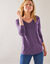 T-shirt col V manches longues (violet)