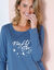 Chemise de nuit longue manches longues imprimé "night" (bleu foncé)