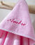 Cape de bain bébé personnalisable (rose)