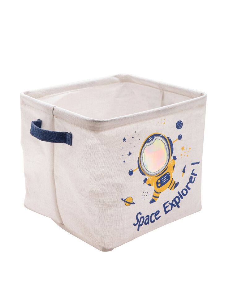Panier déco rangement enfant mission cosmos - lot de 3 (bleu+jaune+blanc)