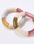 Bracelet élastiqué perles tubulaires, lot de 2 (rose / écru)