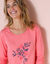 Chemise de nuit longue manches longues imprimé "bouquet" (corail)